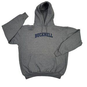 Bucknell University Hoodie Mens Large L Gray Pullover Sweatshirt Spell Out
